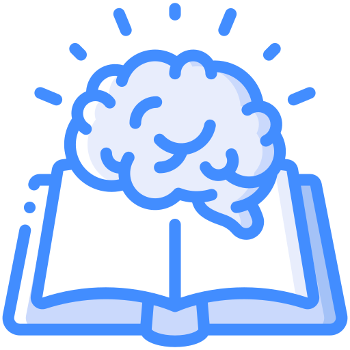 picture of a book with a brain on top